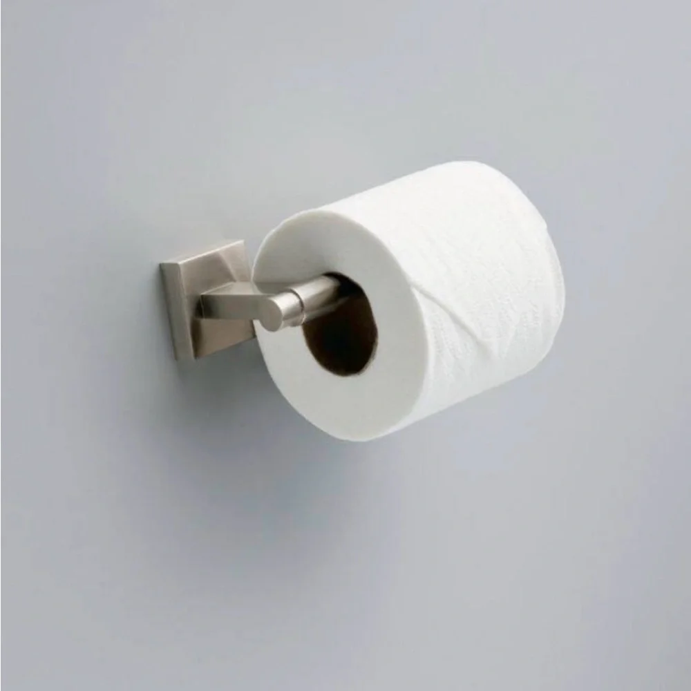 Brushed Nickel Toilet Paper Holder Modern Bath Hardware Accessory
